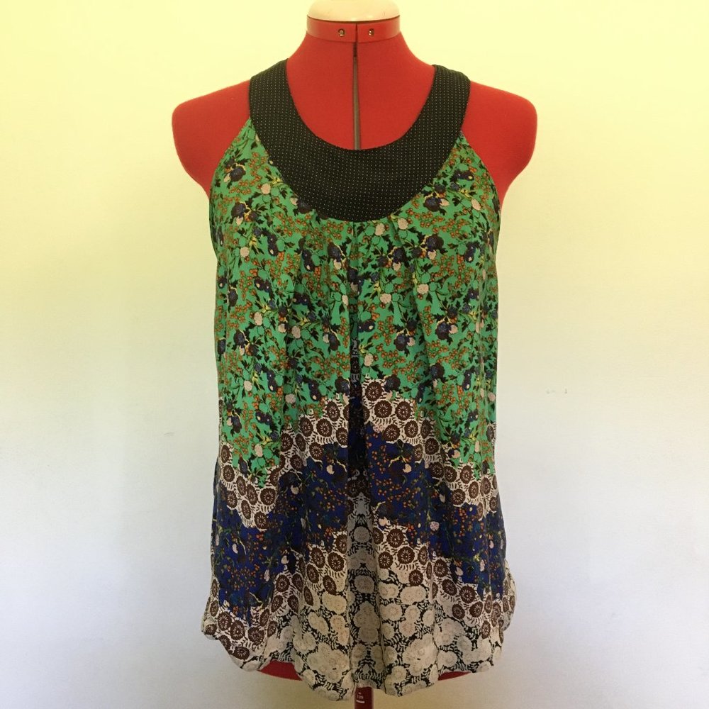 Racerback Silk Patterned Top